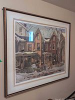 Full view of framed print on wall