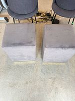 Top view of both gray cube ottomans