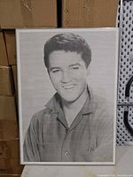 full view of framed Elvis portrait print