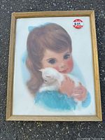 Full view of framed pastel portrait