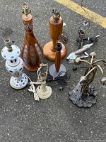 Group shot showing all seven lamp bases