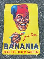 Full view of Banania tin litho sign