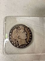 Obverse view showing Liberty Head, date 1900 and wear