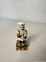 Front view of chef figurine trinket box