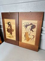 both marquetry panels front view