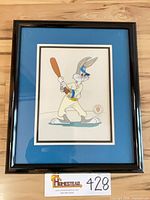 Framed Bugs Bunny sericel overall view with lot tag