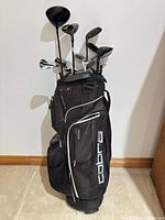 Cobra golf bag with multiple clubs visible