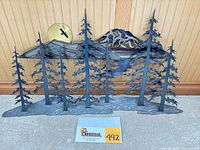 Front view of entire metal wall art sculpture