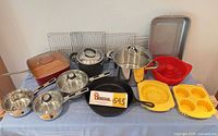 Overall lot of pots, pans, racks, bakeware