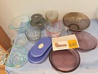Group shot of entire Pyrex assortment on table
