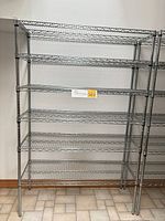 front view of entire 6-shelf stainless steel rack