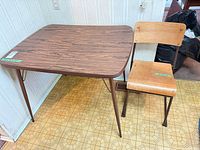 Table and chair full view showing style and proportions