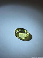 Top view of oval lemon citrine gemstone