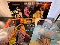 Group shot of ten Elvis Presley vinyl LPs showing front jackets
