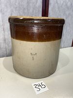 Front view showing two-tone glaze, stamped 5 mark