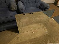 Full view of rectangular mirror showing frameless design and size