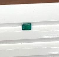 Front view of emerald-cut gemstone