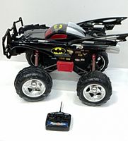 Side view of Batman monster truck with remote