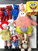 Group shot of all plush items laid out