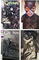 All four Catwoman comic covers grouped