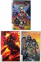 Group shot showing all three Dark Nights: Death Metal #1 comics