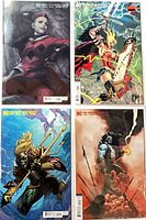 All four variant cover comics laid out together