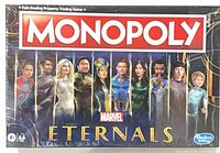 Front of sealed Monopoly Marvel Eternals box