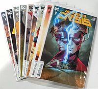 All nine bagged and boarded Heroes in Crisis comics fanned