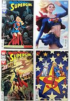 All four Supergirl comics laid out 2x2 showing front covers