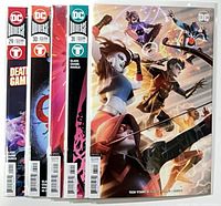 Five Teen Titans comics side by side showing spines and variant cover