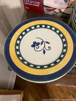 Top view of one plate showing full pattern and colour scheme