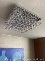 Square crystal ceiling light fixture unlit