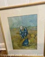 Overall view of framed print showing image, mat and frame