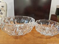 Two cut crystal bowls, larger and smaller