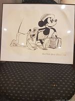 Full view of framed serigraph Mickey and Pluto