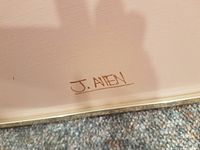 Artist signature "J. Allen" on canvas edge
