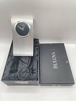 Clock in original Bulova box with interior liner