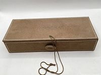 Closed Pandora suede jewelry box showing exterior