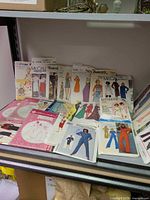 Front view showing majority of pattern envelopes on shelf