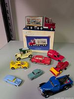 Group shot of all vehicles with boxed Santa truck