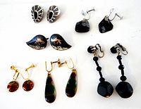 Front view of all six earring pairs