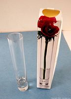 vase beside original box front view