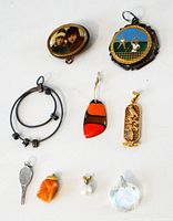 All nine pendants laid out together