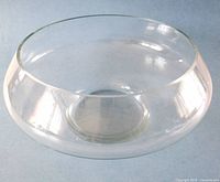 Top angled view showing overall shape and clarity of glass punch bowl