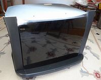 Front view showing smoked curved door and overall shape