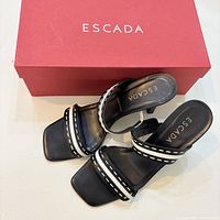 Sandals with Escada box top view