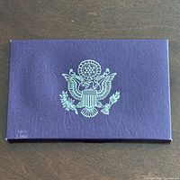 Front of purple sleeve with silver Great Seal