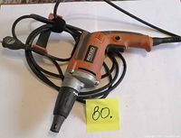 Full view of Ridgid R-6000 drywall screwdriver with cord and plug