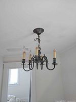 Chandelier overall view hanging from ceiling