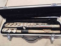 Flute body and footjoint inside hard case